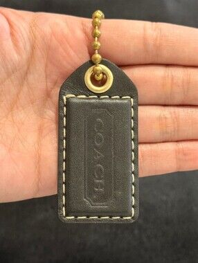 2.5" Y2K Coach Leather Key Fob Keychain Hang Tag Hangtag